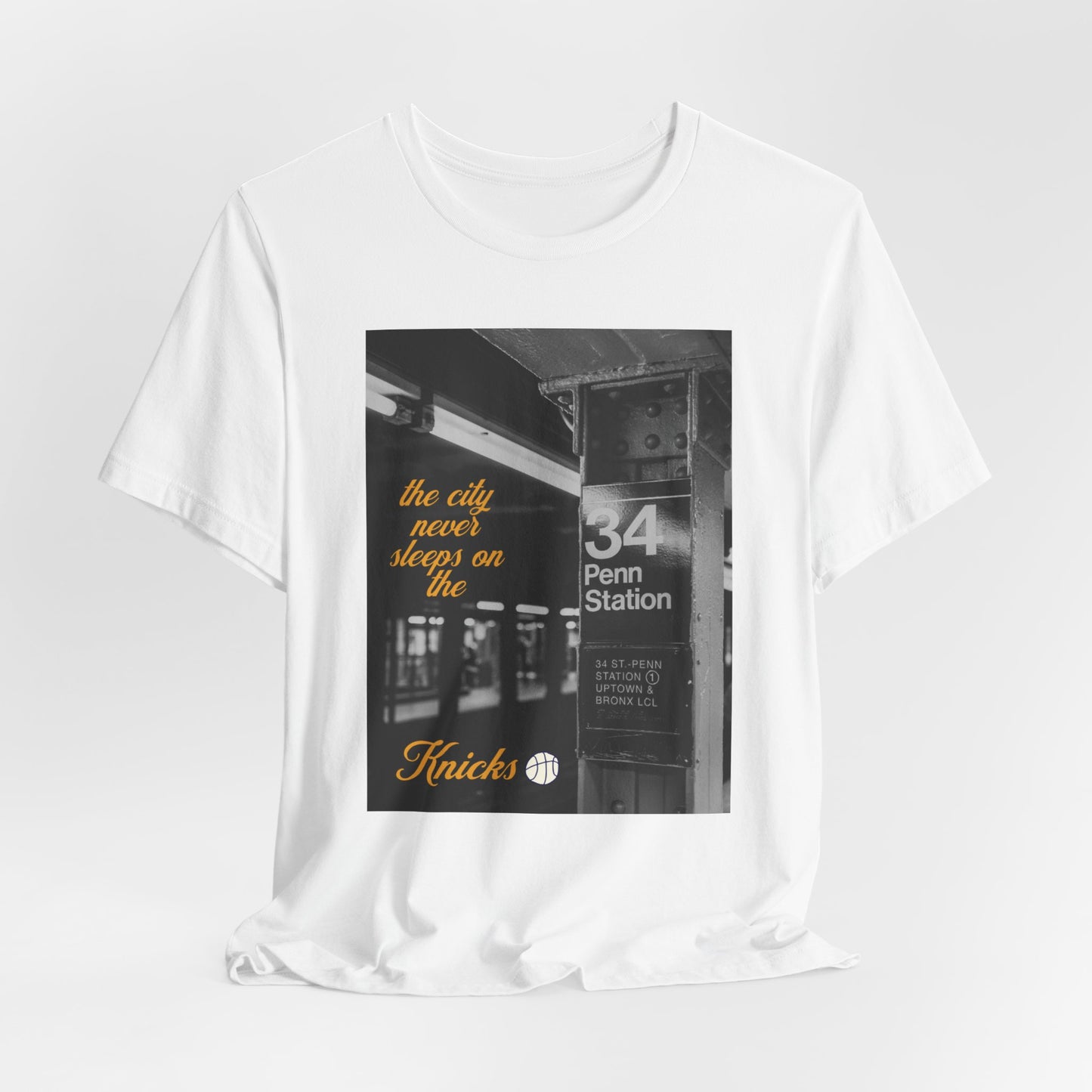 34 Penn Station Subway Photo Tee | Knicks Typography City Transit