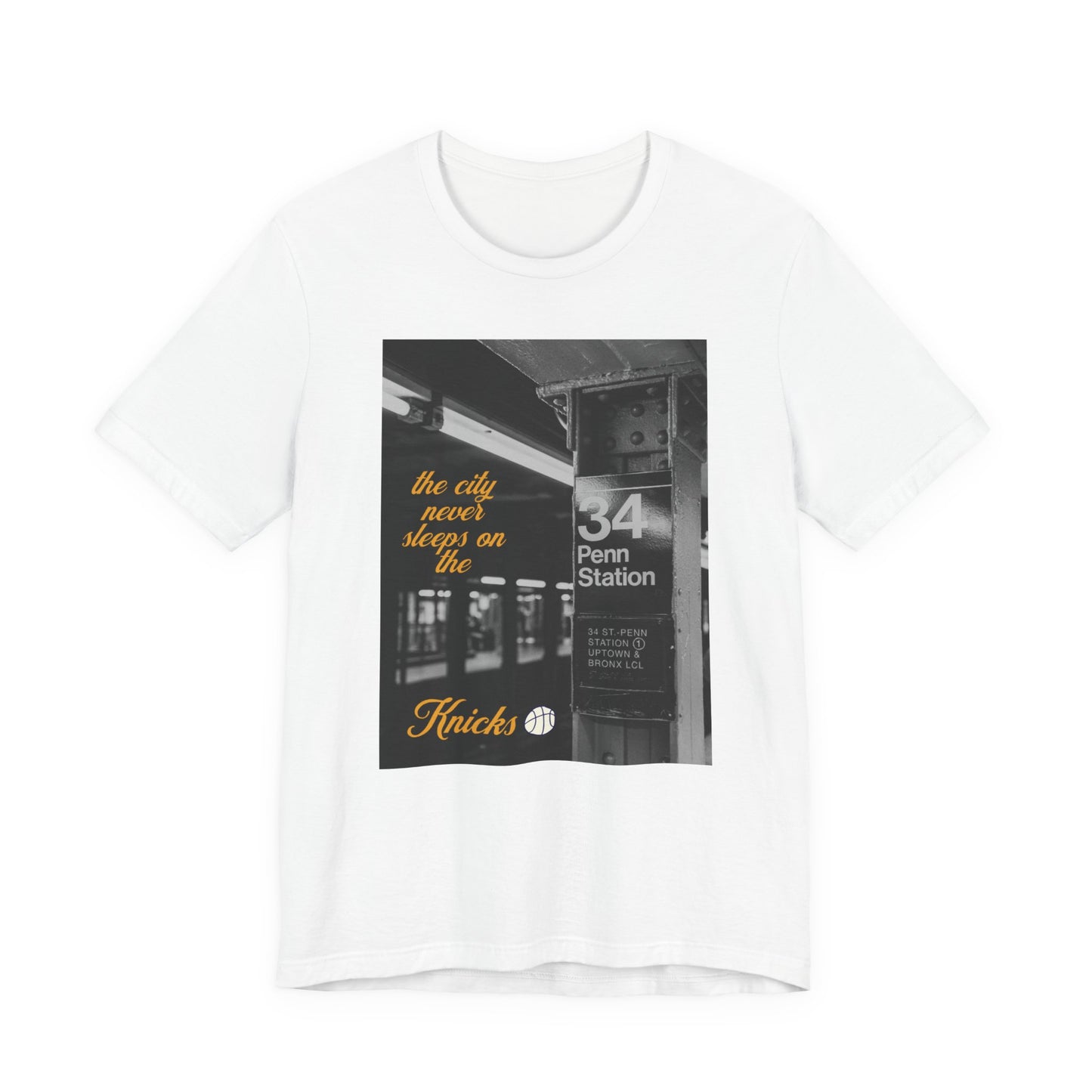 34 Penn Station Subway Photo Tee | Knicks Typography City Transit